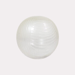 Clear Borosilicate WaveStripe Ball Glass – 5 Inch | Lighting Component for Chandeliers