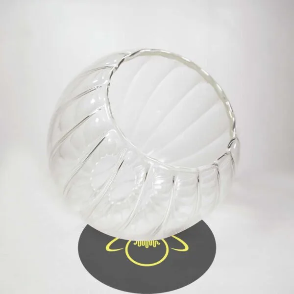 Round 5-inch clear borosilicate glass globe for chandeliers and jhumars, borosilicate
