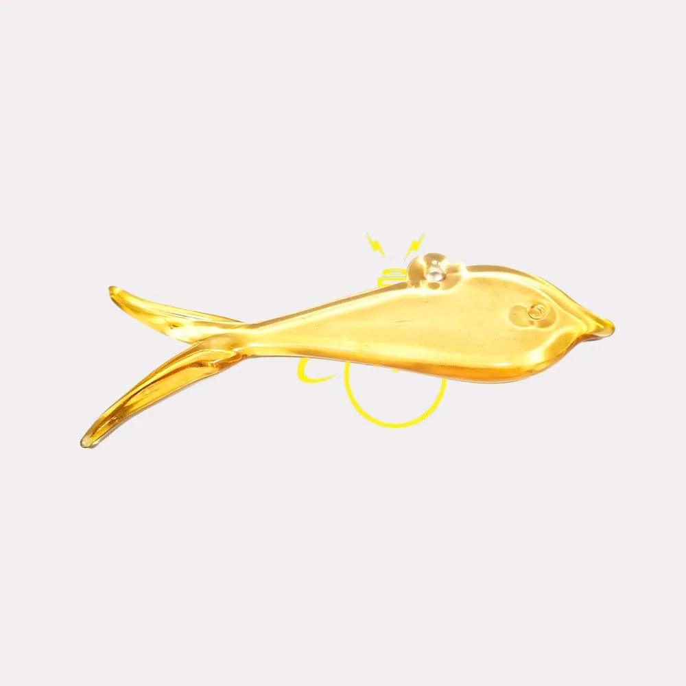 Gold Glass Fish Lighting Component – 6 Inch Borosilicate 3 Decorative gold glass fish for sconces and lamps, close-up