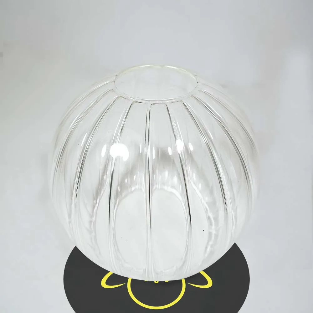Borosilicate Glass Globe – 5 Inch Wave-Textured Clear Chandelier Component 2 Wave-textured borosilicate glass globe lighting component for hanging lights