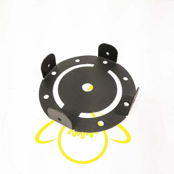 Black ceiling light mounting bracket — 4-inch round stainless steel plate with upright tabs for wall and ceiling lights – Jagmag Lights