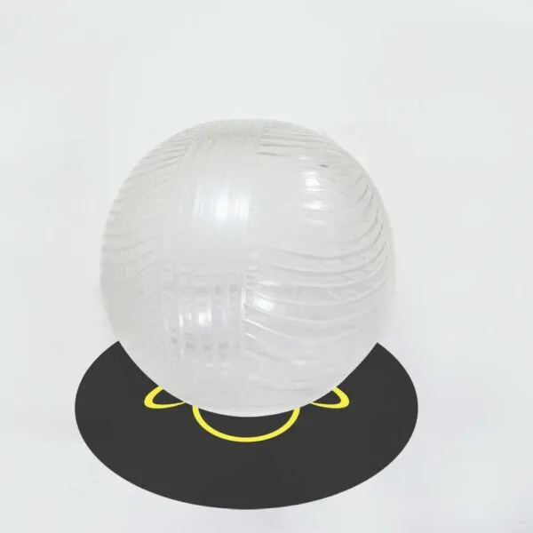 WaveStripe-textured borosilicate glass ball lighting component for jhumars