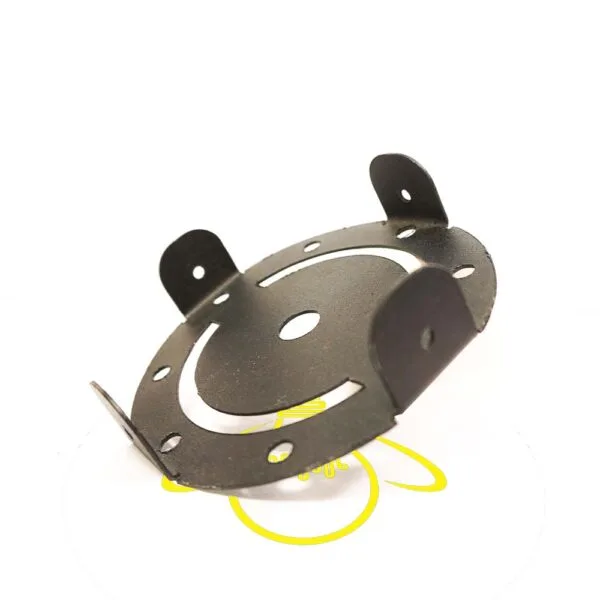 Black stainless steel ceiling light mounting bracket showing four upright fixing tabs for pendant lights and chandeliers – Jagmag Lights