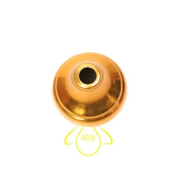 Domed temple cap with gold-finish stainless steel, side view – Jagmag Lights
