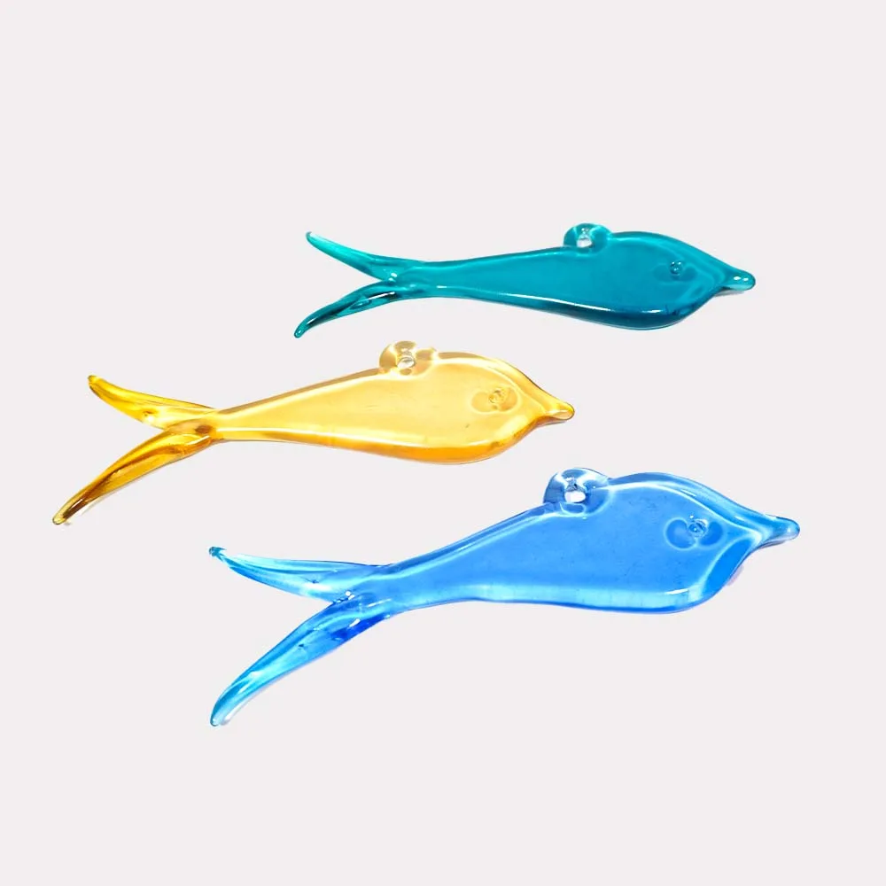 Gold Glass Fish Lighting Component – 6 Inch Borosilicate 1 Gold-finish borosilicate glass fish lighting component, full view