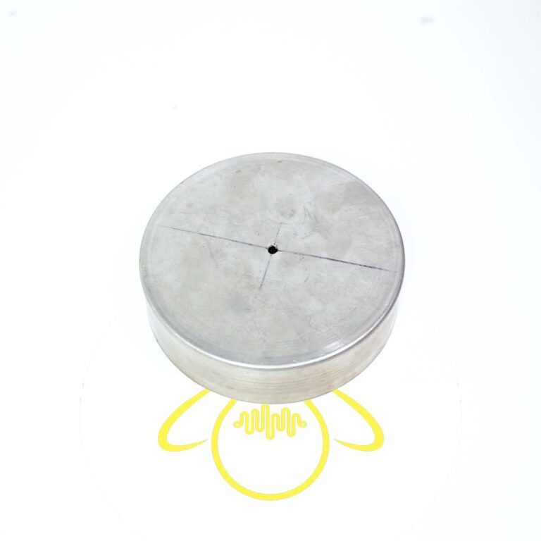Stainless steel chandelier base plate component with a brushed finish