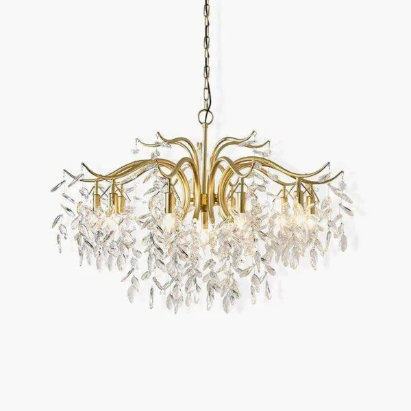 Crystal beaded chandelier close-up of faceted beads