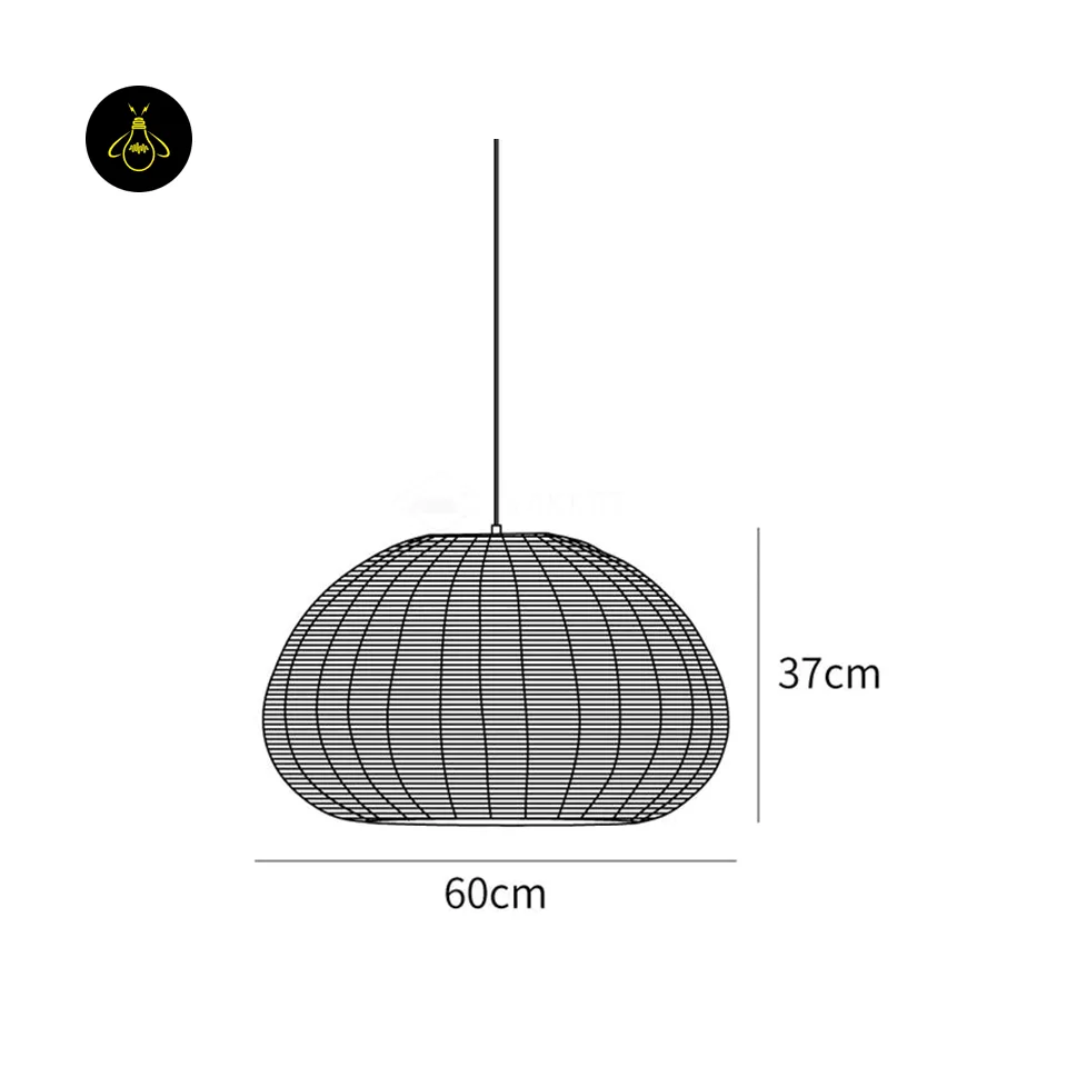 Bamboo Hanging Light – 60 cm Woven Dome Pendant for Kitchen & Dining 3 Bamboo hanging light dimensions – 60 cm wide and 37 cm tall woven dome pendant
