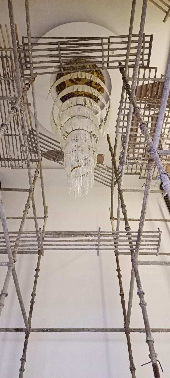 Custom residential chandelier composition at SKA Divya Towers