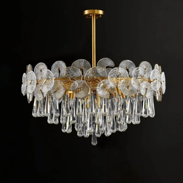 Crystal mushroom chandelier glowing with hidden LEDs – Jagmag Lights
