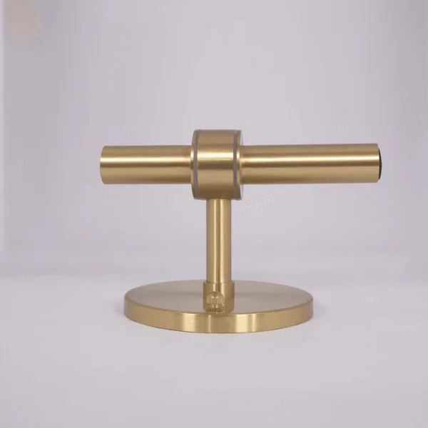 Satin brass finish 304 stainless steel bracket and round backplate of the wall sconce for bedroom, shades removed