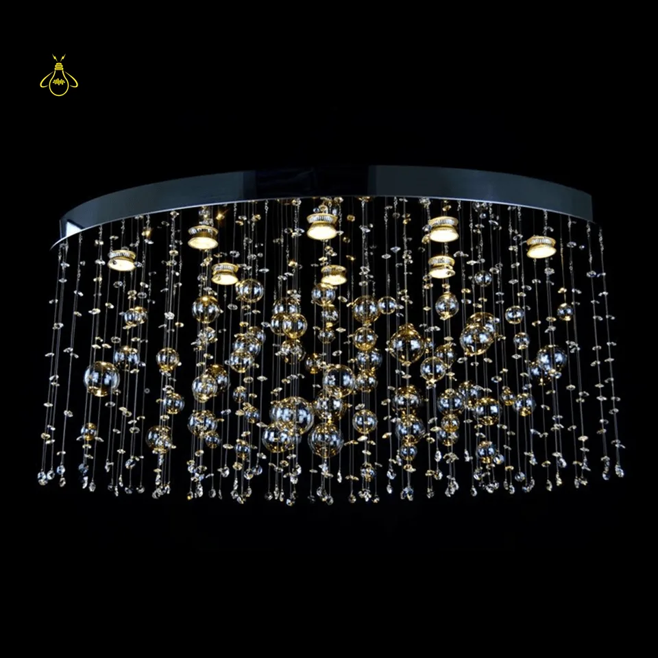 Crystal Ball Chandelier – Gold or Black, Stainless Steel Mirror 5 Gold-finish stainless steel metal parts of the crystal ball chandelier – Jagmag Lights
