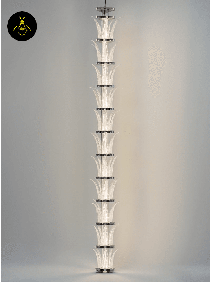 Jagmag Chandelier Light - Talar Collection, Handcrafted Murano Glass with Aluminum, 118x8x9 Inches, Dimmable LED for Luxurious Ambiance - Fancy and Decorative lights - Brand name jagmag lights