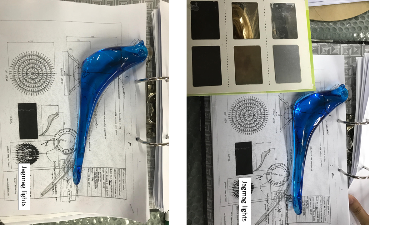 Large bespoke round chandeliers installed in the Hyatt Regency lobby