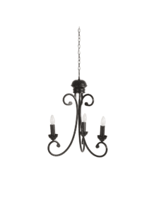 Black-finished steel candle pendant light hanging