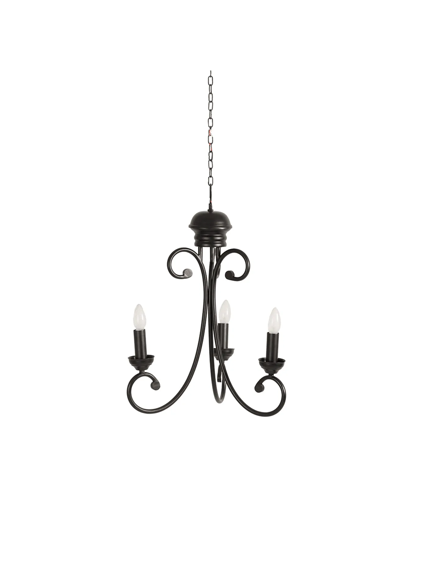 Black Candle Pendant Light – 18-Inch Steel Frame, Traditional Style 2 Black-finished steel candle pendant light hanging