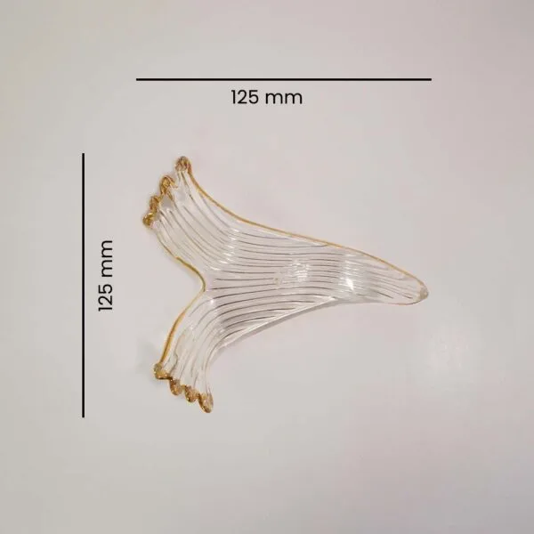 Borosilicate wave glass leaf part, 125 x 125 mm clear