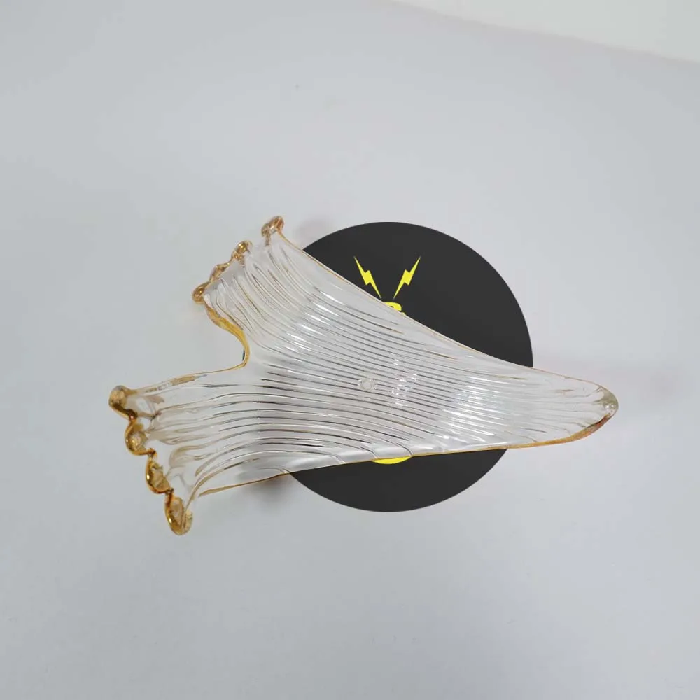 Wave Glass Leaf Chandelier Component – Clear Borosilicate 125mm 5 Clear glass wave drift leaf lighting component, curve detail