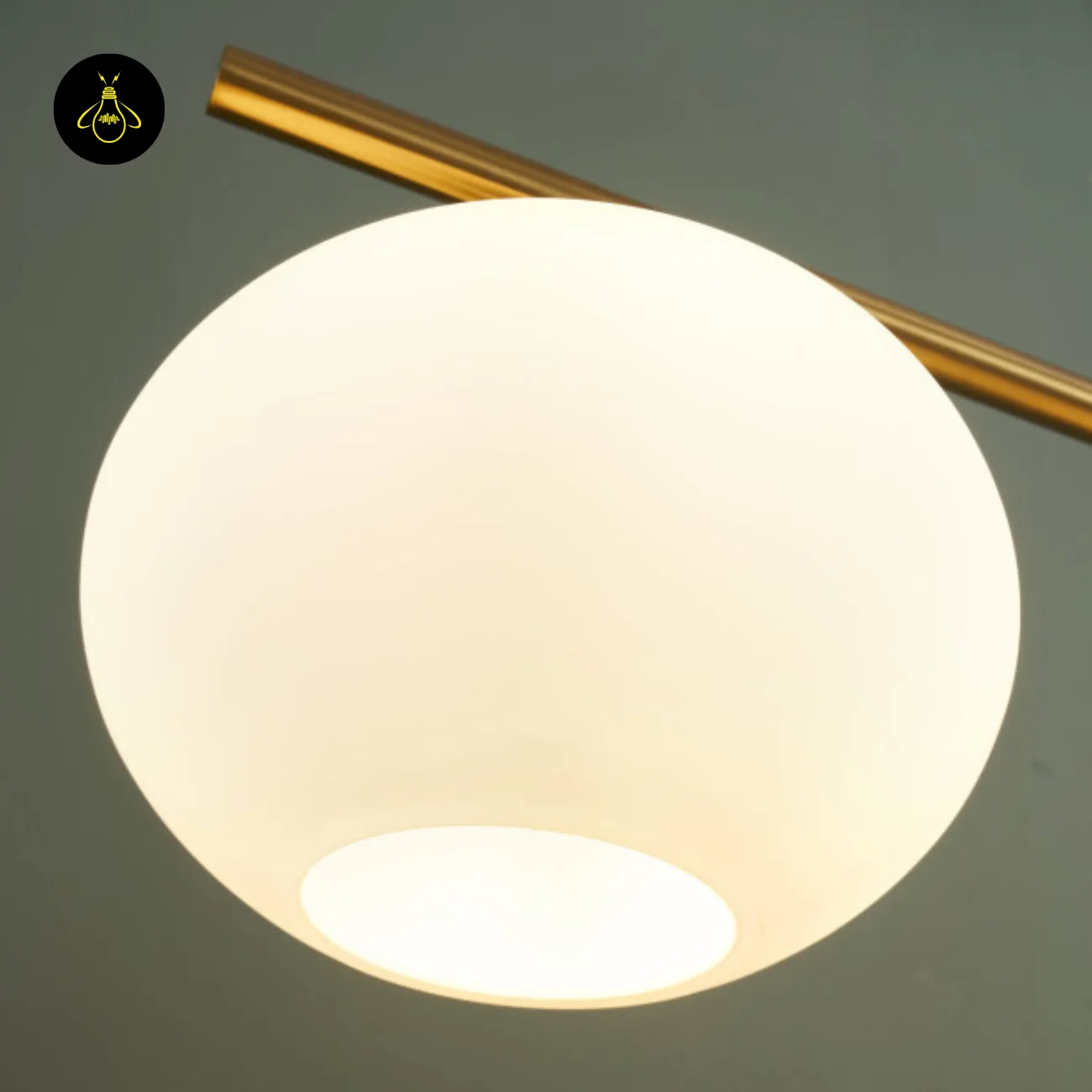 Triple White Opal Glass Chandelier – 3-Light Bar | Jagmag Lights 12 Close-up bottom view of opal white glass shade – triple glass chandelier | Jagmag Lights
