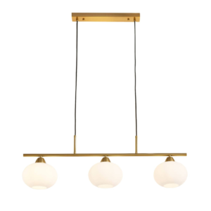 Glass & Metal Pendant Light – Triple White Glass Shade | Elegant Dining & Living Light for Home | Jagmag Lights