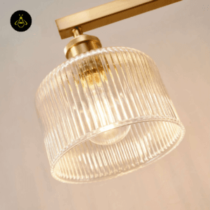 Ribbed transparent glass shade detail