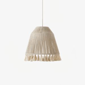 Sustainable Hemp Rope Pendant Light with Elegant Tassel Design, Natural Beige, 16.1 Inch x 15.7 Inch | Jagmag Light - Fancy and Decorative lights - Brand name jagmag lights