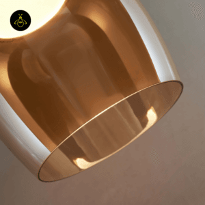 Detail of amber glass texture on bell pendant