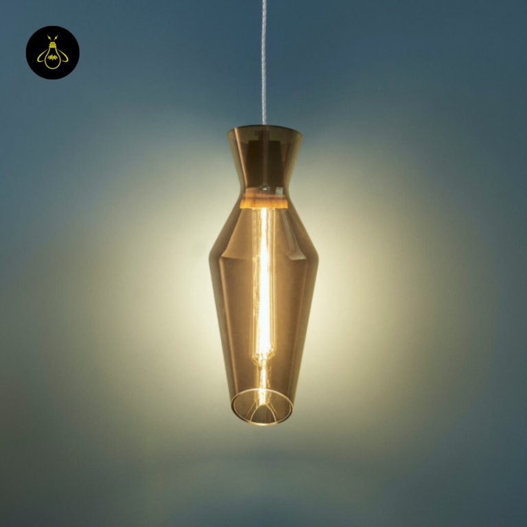 Smoked grey glass pendant light close hanging detail of the faceted shade