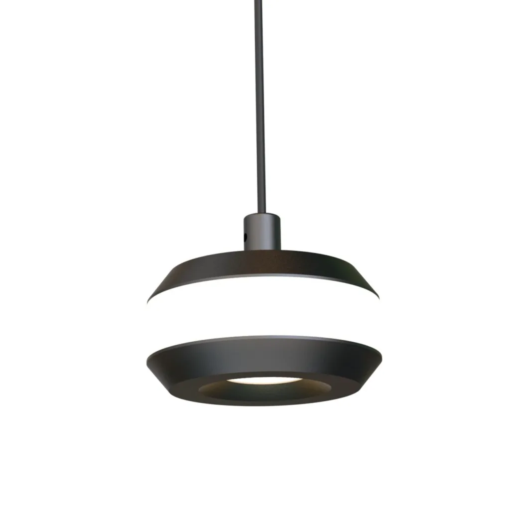 Matte Black LED Pendant Light – Rive Minimalist Disc