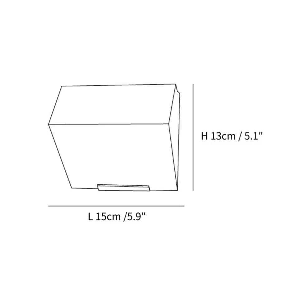 Alabaster Wall Lamp – Sculptural 15 cm Natural-Stone LED Sconce 4 Stone wall light dimension drawing: length 15 cm, height 13 cm