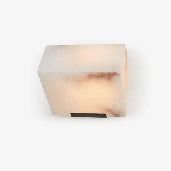 Alabaster Wall Lamp – Sculptural 15 cm Natural-Stone LED Sconce — 3D preview