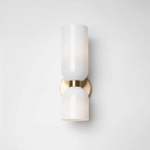 Jagmag Edie Brass Wall Sconce - Opal Glass, 35cm Height, for Elegant Interiors - Fancy and Decorative lights - Brand name jagmag lights