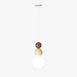 Jagmag Lights Acrylic Ball Pendant Light | Modern 3-Sphere Design | G9 | Brown/Beige | Made in India - Fancy and Decorative lights - Brand name jagmag lights