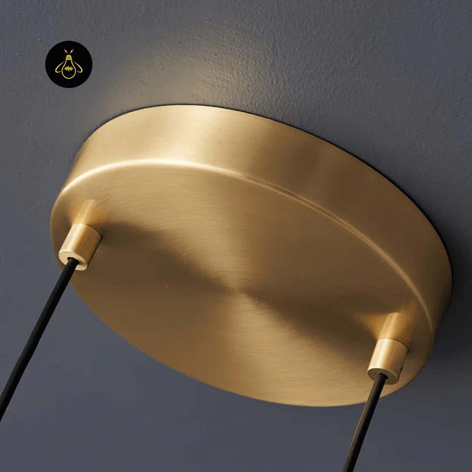 Gold Cylinder Pendant Light – 3-Light LED Cluster, 93 cm 8 Gold cylinder pendant light round ceiling canopy in brushed gold