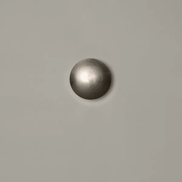 Round LED Wall Light – Satin Nickel Eclipse Disc, 24 cm Warm White Halo — 3D preview