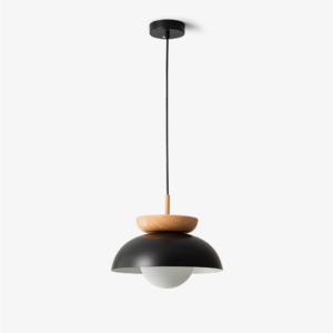 Jagmag Lights Wood Grain Pendant Light | Modern Semi-Circle Design | E14 | 10.6" | Made in India