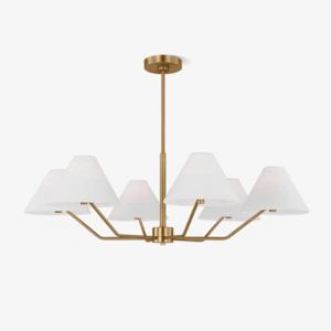 Jagmag Modern Fabric Shade Chandelier - Brass Finish, 6 Lights, 37.8-Inch - Dining Room Lighting - Fancy and Decorative lights - Brand name jagmag lights