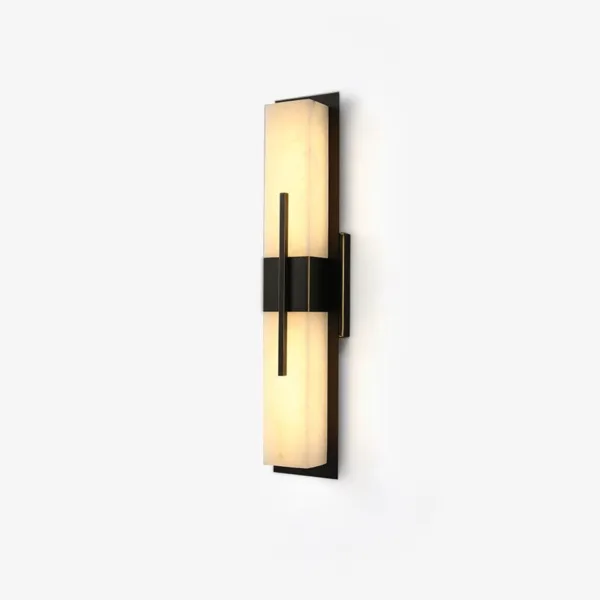 Alabaster Outdoor Wall Light – 70 cm Long Stone Sconce — 3D preview