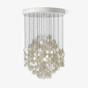 Jagmag Lights Shell Cascade Chandelier with White Shell Design, 31.5″ Diameter, Adjustable Height, for Coastal or Urban Spaces - Fancy and Decorative lights - Brand name jagmag lights