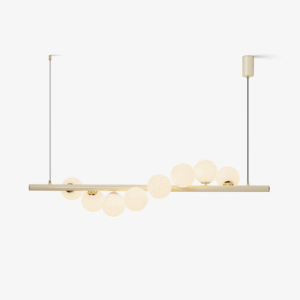 Jagmag Lights Wave Chandelier with Creamy Yellow Finish, 47.2″ Length, Adjustable Height, for Living Room or Dining Room - Fancy and Decorative lights - Brand name jagmag lights