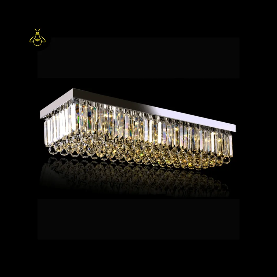 Crystal flush mount chandelier showcasing the cascading K9 crystal design