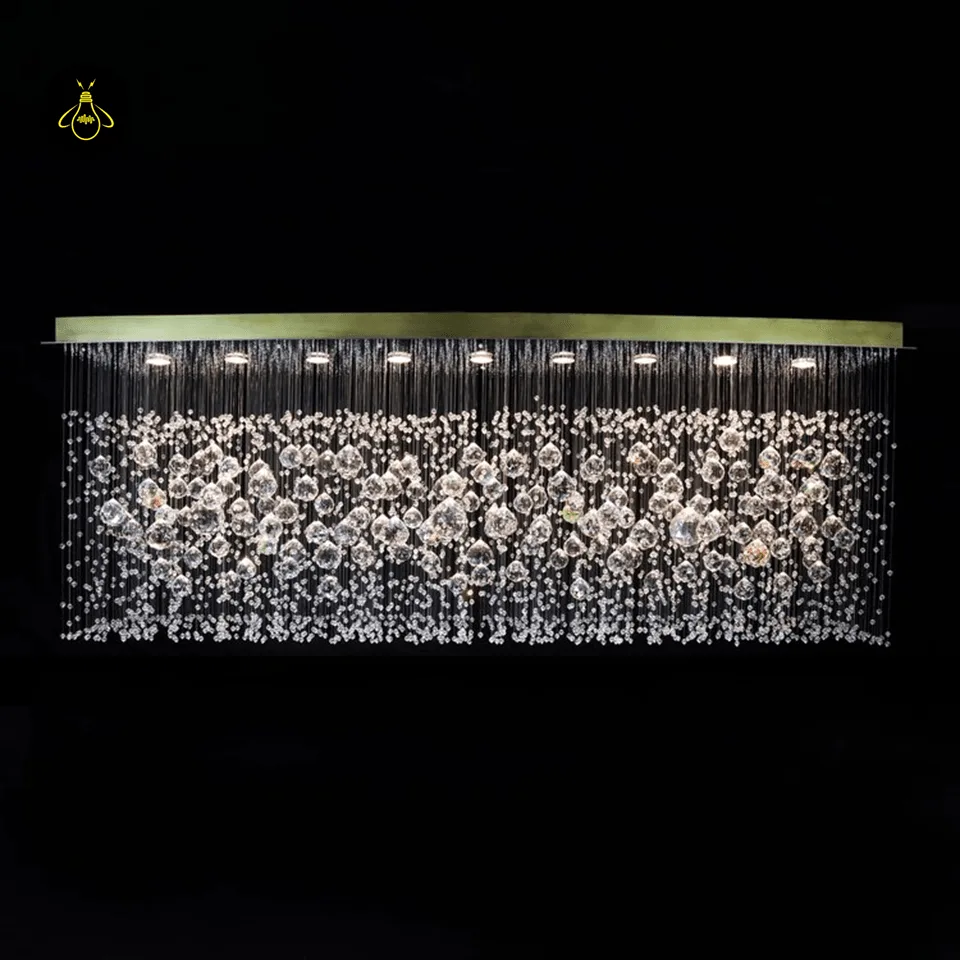 Crystal Ball Chandelier – Gold or Black, Stainless Steel Mirror 2 Crystal ball chandelier in a modern living room – Jagmag Lights