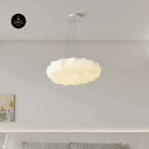 White fabric pendant light for dining room – cloud shade 60cm or 90cm by Jagmag Lights