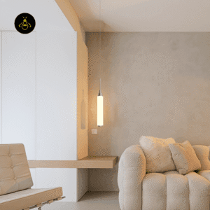 Small sleek chrome pendant light for compact indoor spaces, made in India
