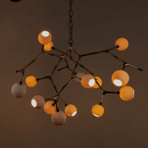 Jagmag 15-Light Crystal Glass Jhumar with Bronze Finish, 140cm Cluster Chandelier for Double Height Living Room - Fancy and Decorative lights - Brand name jagmag lights