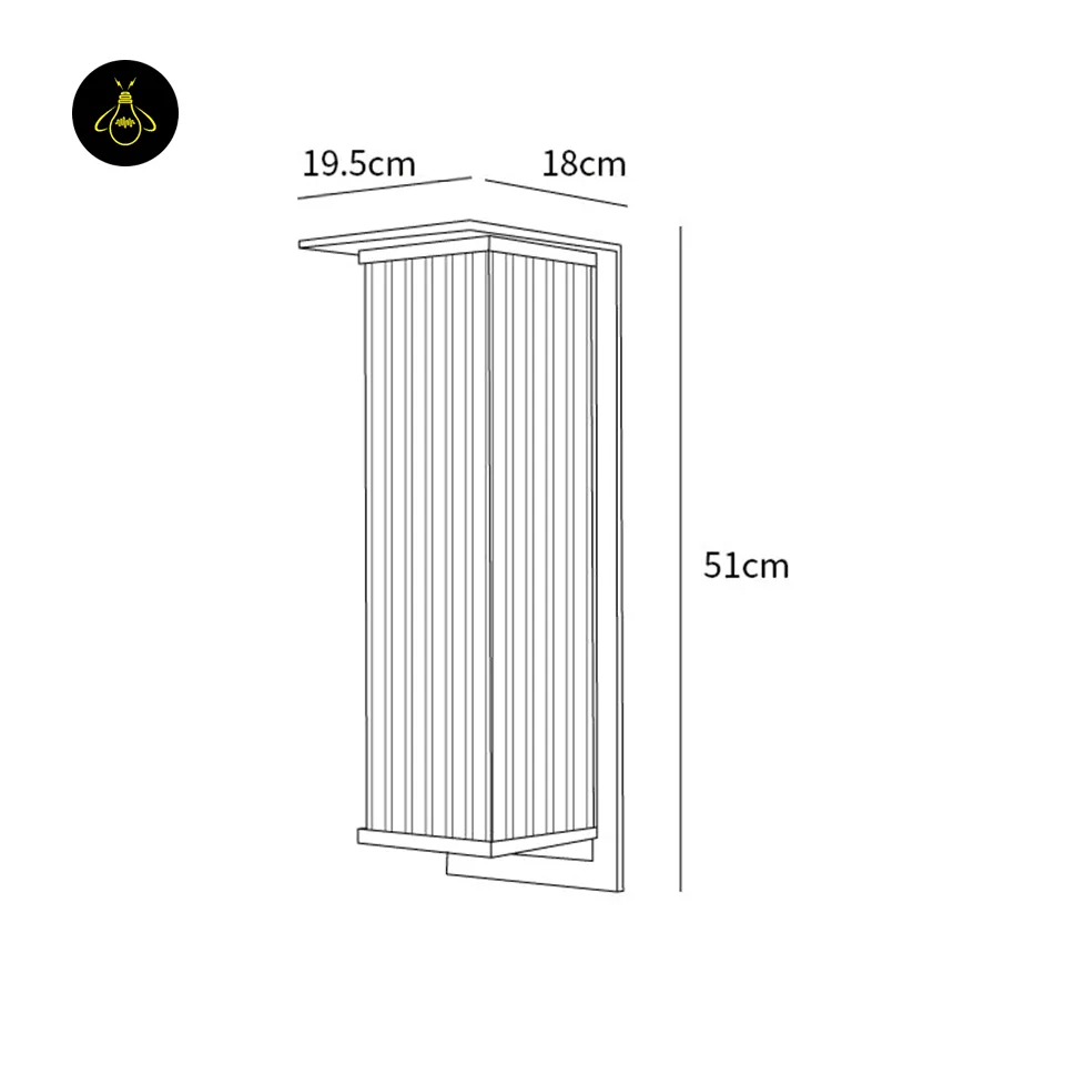 Modern Outdoor Wall Light - Premium 51 cm Oleron Sconce 6 Modern outdoor wall light dimensions diagram: 51 cm height, 19.5 cm projection, 18 cm width