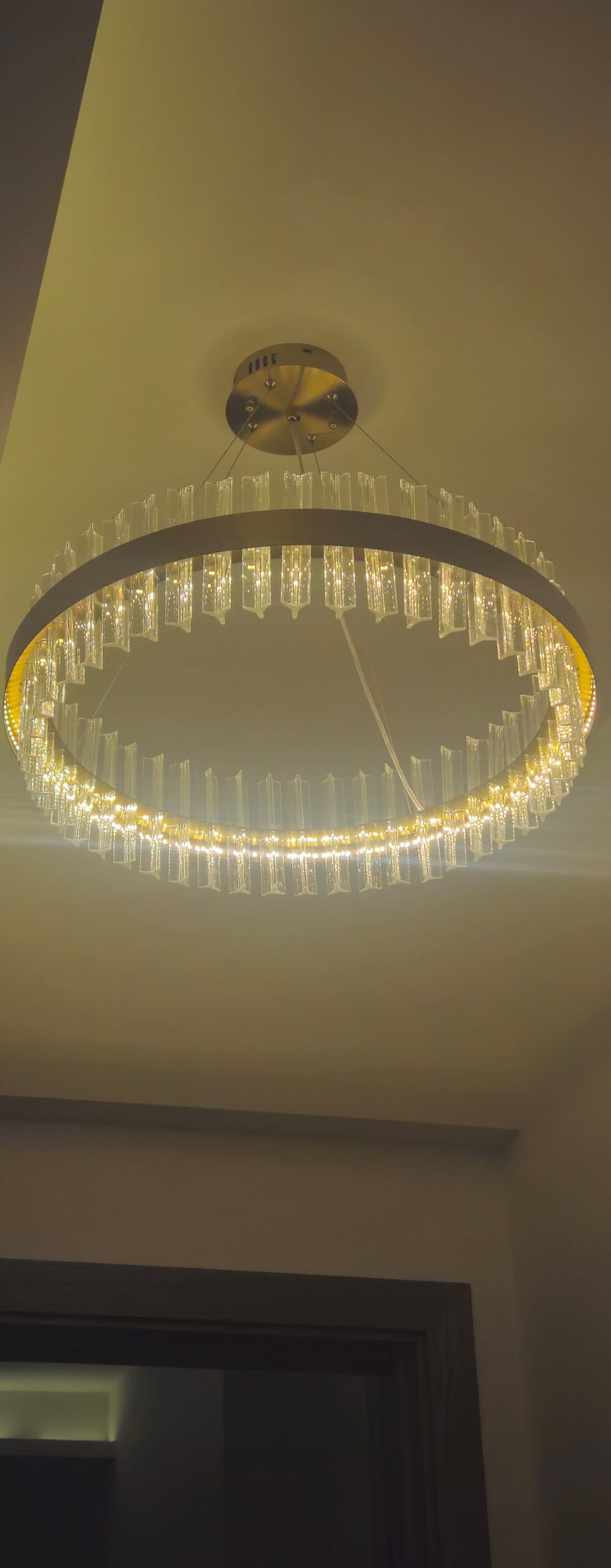 Double Height LED Chandelier: 5 Bold Ideas From SKA Destiny One 4 Acrylic circle chandelier panel used in SKA Destiny One lobby lighting