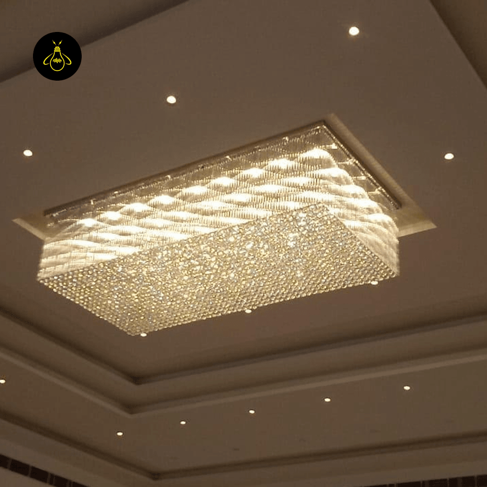 Jagmag Lights Raindrop Crystal Flush Mount Chandelier, K9 Crystal, for Living Room, Dining Room, or Bedroom - Fancy and Decorative lights - Brand name jagmag lights