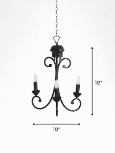 Black candle pendant light dimensions, 18 inch frame