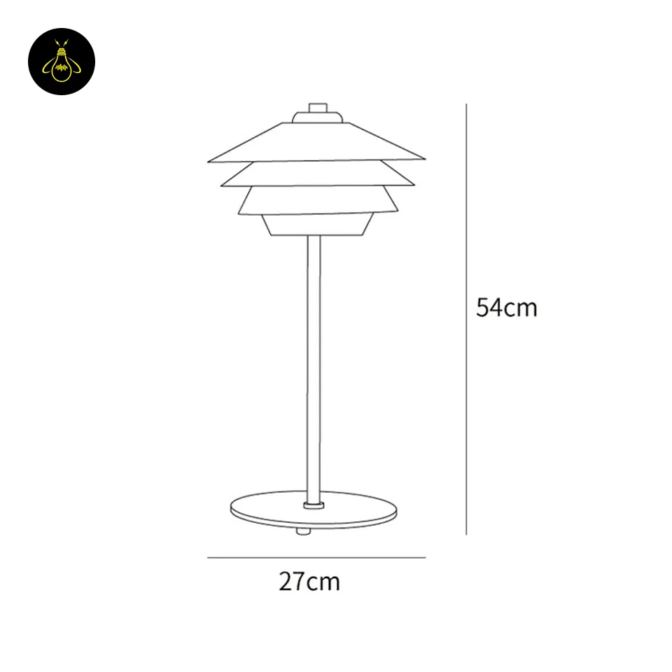 Green Overlay Table Lamp – Layered 54 cm Glass Diffuser Light 5 Green overlay table lamp dimensions showing 54 cm height and 27 cm base diameter